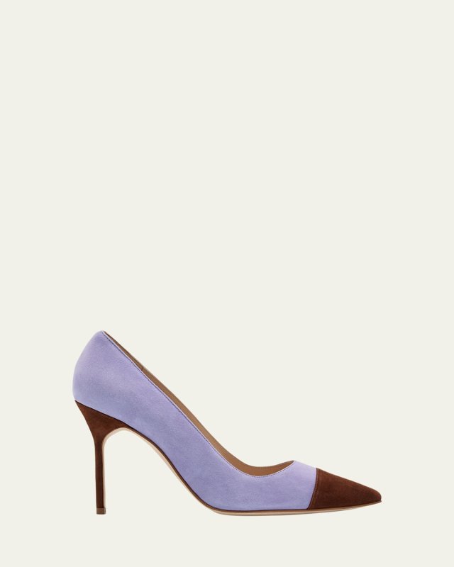Capcour Bicolor Suede Cap-Toe Pumps